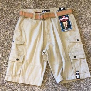Men’s Iron Co. Heavy Vintage Wash cargo shorts, 32, NWT